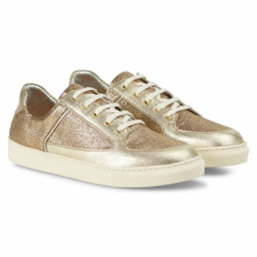 Rose Rankin Gold Glitter Silver Sneakers Size 7.5
